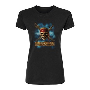 Women's - Disney - Skull And Crossbones Fitted Graphic T-Shirt - 1 of 3