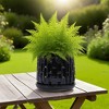 Wooakway 8" Dia Outdoor Indoor Ceramic Planter Pot Decorative Planter with Drainage Hole Patio Flower Pot - 2 of 4