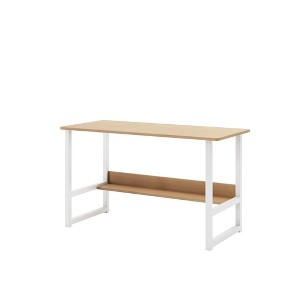 FONTOI Desk Computer desk bookcase integrated desktop table Home bedroom table Steel frame student writing, Multicolored, 47.30"*17.70"*28.30" - 1 of 4