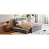 Okak Queen Platform Bed Frame with Upholstered and LED Lights No Box Spring Needed Teddy Fleece Bed with Trundle Easy Assembly, Gray - 3 of 4
