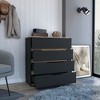 RISOKEYS 4 Drawer Dresser for Bedroom,Modern Wooden Dresser with Handles Design,for Bedroom,Living Room,Hallway,Black and Light Oak - 2 of 4