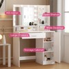 Vanity Desk with Mirror & Light, Large Drawer Three Level Storage Dresser, 3 Lighting Modes Adjustable Brightness White - 4 of 4