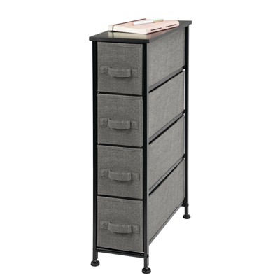 Mdesign Tall Drawer Organizer Storage Tower With 5 Fabric Drawers -  Gray/white : Target