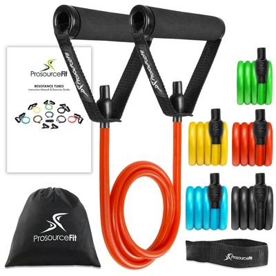 ProsourceFit Tube Resistance Bands Set with Attached Handles