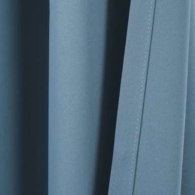 Dusty Blue Blackout Polyester Grommet Window Panels, 52" x 84"
