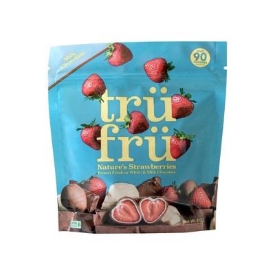 Tru Fru White and Milk Chocolate Frozen Strawberries - 8oz