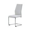 HomeRoots Set of Four White and Silver Upholstered Faux Leather Dining Side Chairs - 4 of 4