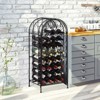 HOMCOM 35 Bottle Wrought Iron Wine Rack Cabinet with Lock,  Black - 2 of 4