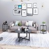 CAVINAS Coffee Tables for Living Room Modern Round Coffee Table Clear Glass Tabletop Side Center Tables - 4 of 4