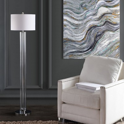 Lovato 64" Clear Glass & Polished Chrome Traditional Floor Lamp