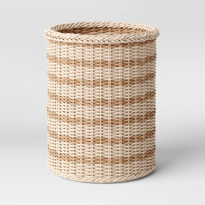 Tapered Outdoor Variegated Manmade Rattan Decorative Basket 18" x 16" - Threshold™ designed with Studio McGee
