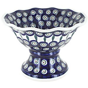 Blue Rose Polish Pottery 1721 Zaklady Small Pedestal Bowl - 1 of 1