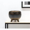 HomeRoots Antiqued Bronze And Pewter Clay 7 Ounce Geometric Pot Planter - 2 of 4