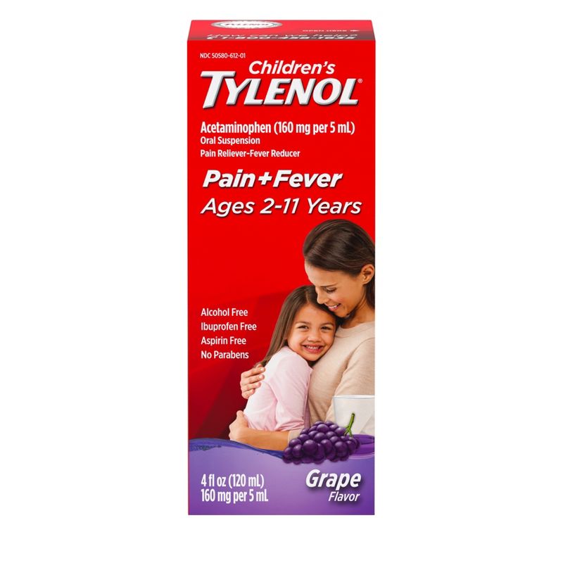 Children&#39;s Tylenol Grape Oral Suspension - 4 fl oz, 1 of 8