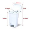 Glad Kitchen Trash Can with Lid, Foot Pedal and Garbage Bag Rings, 13 Gal, White - 2 of 4