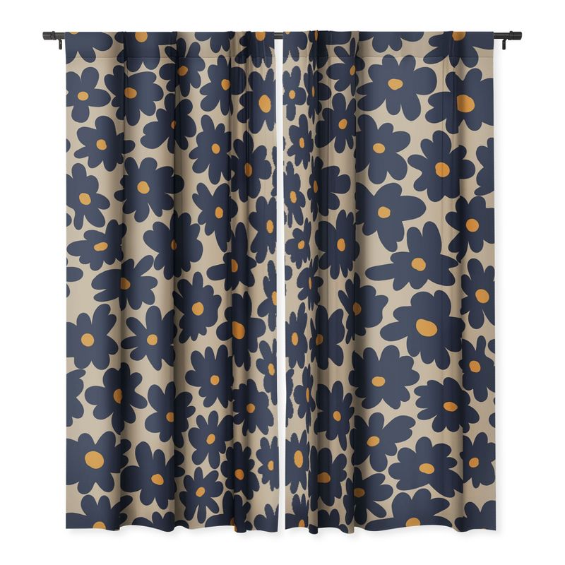 Miho mini floral garden 84" x 50" Single Panel Blackout Window Curtain - Deny Designs, 3 of 5