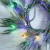Nearly Natural 24" Artificial Balsam Fir Pine and Pampas Wreath with 50 Color Changing LED Lights - 4 of 4