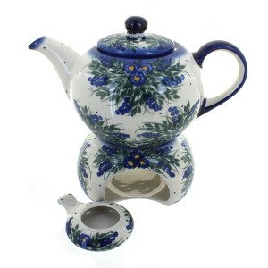 Blue Rose Polish Pottery 8C-36BC WR Unikat Teapot & Warmer - 1 of 1