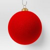 9ct 80mm Christmas Flocked Ball Ornament Set Red - Wondershop™ - 4 of 4