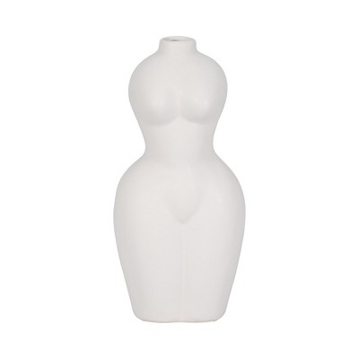 Sagebrook Home 12" Dolomite Torso Vase - Contemporary Modern Woman Body Form Decorative Vase