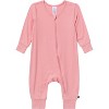 Modern Moments by Gerber Baby Girls' 2-Pack Long Sleeve Footless Rompers, Pink - 4 of 4