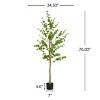 SEVOBAL Artificial Plants 76" Enkianthus Tree Pre-Potted Faux Greenery for Stylish Home Office Decor, Green, 34.5"*34.5"*76" - 3 of 4