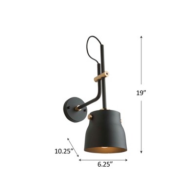 Artcraft Lighting Euro Industrial 1 - Light Sconce in  Matte Black/Harvest Brass