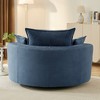 360° Swivel Sofa Chair - Corduroy Accent Barrel Chair with Dual-Layer Cushion & 3 Pillows - ModernLuxe - 4 of 4