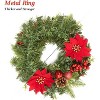 Acekool 16" Artificial Wreath with Baubles & Pinecones for Winter Door & Wall Decor - 4 of 4