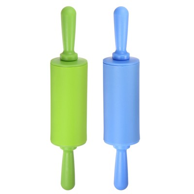 Unique Bargains Silicone Small Smooth Non-stick Heat-resistant Rolling Pins 2 Pcs
