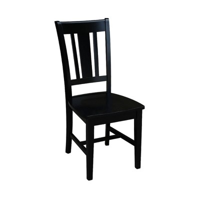 San Remo Elegant Black Solid Hardwood Splatback Dining Chairs (Set of 2)