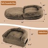 Coucheta Giant Oval Dog Bed Collection - Foldable Nap Sofa for Large Pets, Washable Corduroy & Faux Fur, Multiple Colors - 2 of 4