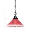 Toltec Lighting Any 1 - Light Pendant in  Matte Black with 12" Raspberry Crystal Shade - 2 of 2