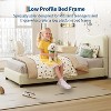 Homhougo Bed Frame for Kids with Velvet Upholstered Headboard, Cute Low Profile Platform Bed for Girls and Boys, No Box Spring Needed - 4 of 4