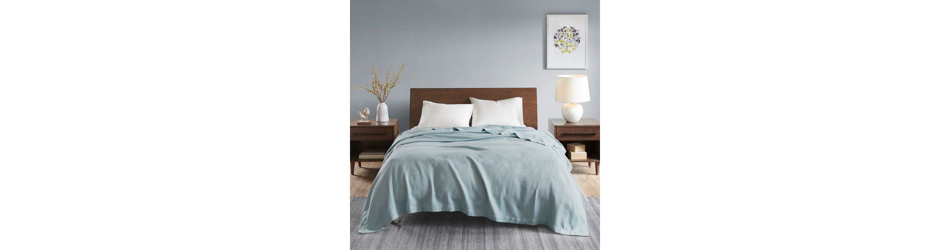 Sapphtopaz Egyptian Cotton Blanket, Cooling Blanket Twin Size, 66"W x 90"L Bed Blanket, Throw Blanket for Couch, Twin Blanket for Bed