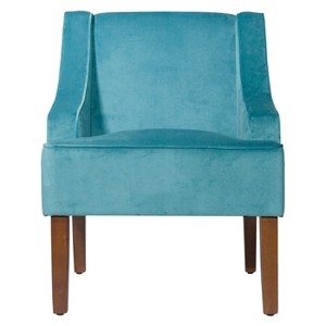 Velvet Swoop Arm Chair - Teal, Blue