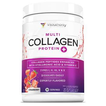 Multi Collagen Protein Plus, Strawberry, Vitauthority, 30 Servings