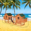 ORRD Portable Chicken Coop with Wheels & Nesting Box, Mobile Wooden Hen House with Outdoor Run for Backyard Poultry, Natural - 2 of 4