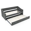 Upholstered Daybed with Trundle, Platform Bed Frame, Linen Storage Sofa Bed Frame for Living Room or Bedroom, Wood Slat Support - 4 of 4