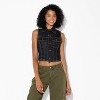 Women's Sleeveless Cropped Denim Trucker Vest - Wild Fable™ - 2 of 3