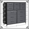 Jojoka 12-Drawer Tall Fabric Dresser with Side Pockets & Hooks, Storage Organizer with Wooden Top for Bedroom, Closet, Entryway - 2 of 4