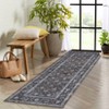 Vintage Rug for Living Room, Washable Black Entryway Rug Non Slip Soft Bedroom Rugs - 4 of 4