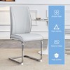 Akoasm 8-pieces Modern Dining Chair Study Chair With Arched Metal Silver Leg-Light Gray - 3 of 4
