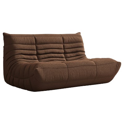 SYFERLORY Armless 2-Seat Togo Two Seater Large Bean Bag Sofa，Brown