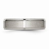 Black Bow Jewelry Titanium Ridged Edge 6mm Brushed and Polished Band - 4 of 4