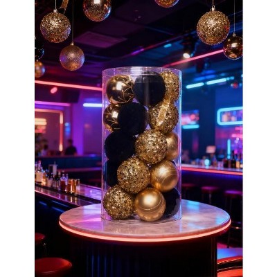 2.36in 25Pcs Shatterproof PVC Christmas Ball Ornaments, Xmas Tree Filler Decor for Wreath, Garland, Holiday Gift Wrapping, Party