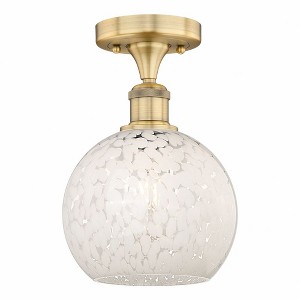 White Mouchette - 1 Light Semi-Flush Mount In Modern Style-10.13 Inches Tall and 8 Inches Wide - 1 of 1
