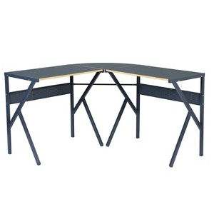 FurnitureR L-Shaped Computer Desk for Home Office, 49.2 Inch Corner Gaming Desk with Metal Frame, Workstation for for Gaming, Study, or Writing - 1 of 4