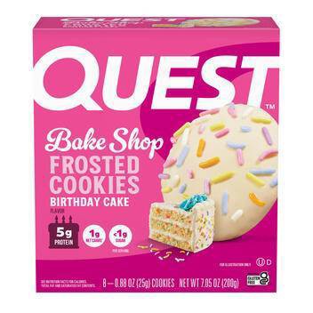 Quest Nutrition 5g Protein Frosted Cookie - Birthday Cake - 8ct