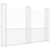 vidaXL U-shape Gabion Basket with 3 Posts Iron 102.4 in.x7.9 in.x78.7 in. - 2 of 4